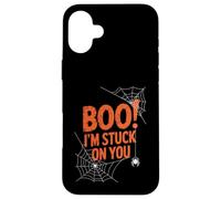 Boo I'm Stuck on You Spider Webs Halloween Coque pour iPhone 16 Plus