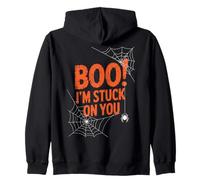 Boo I'm Stuck on You Spider Webs Halloween Sweat à Capuche