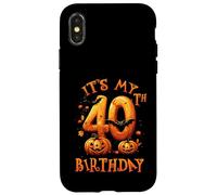 Boo It's My 40th Birthday Halloween Pumpkin 40 Years Old Coque pour iPhone X/XS