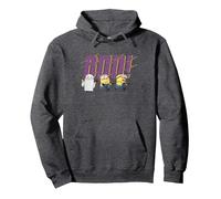 Boo Minions Halloween Merch Designs Célébration Fun Sweat à Capuche, Unisexe pour Adultes, Chiné Foncé, M