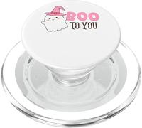 Boo To You Adorable fantôme avec chapeau de sorcière PopSockets PopGrip pour MagSafe