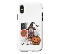 Boo Whos Oinking There Funny Halloween Witch Pig Coque pour iPhone X/XS