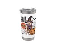 Boo Whos Oinking There Funny Halloween Witch Pig Gobelet isotherme en acier inoxydable double paroi