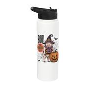 Boo Whos Oinking There Funny Halloween Witch Pig Stainless Steel Insulated Water Bottle