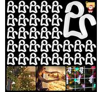 Booaee Clips de Lumière de Noël,Clips de Gouttière,Crochets de Gouttière pour Noël en Plein Air Lumières Décoratives,Crochets de Support en Plastique pour Gouttières Bardeaux Chaînes (A)