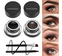 Boobeen 2 Colors Eyeliner Gel - Formule de Gel de Couleurs des Sourcils Longue Durée - Ensemble de Maquillage pour les Yeux avec 2 Pack Pinceau Eyeliner et Pinceau Sourcils