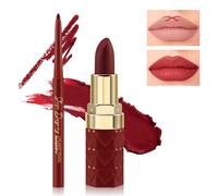 Boobeen 2Pcs Lèvres et Rouge à Lèvres, Crayon à Lèvres, Crayon à Lèvres Velouté Nude Lipliner Lip Gloss Make Up Sets for Women, Ultra-Long-Lasting Matte but Not Dry