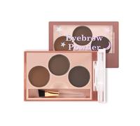Boobeen 3 Couleurs Sourcil Powder Conseil Maquillage, Shaping Kit avec Brosse à Sourcils Biseauté pour un Look Parfait 3D