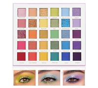Boobeen 30 Palette d'ombres à paupières colorées, set d'ombres à paupières mates et scintillantes arc-en-ciel, maquillage de visage en poudre de couleurs vives pour les costumes de scène