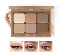 Boobeen 6 couleurs d'ombres à paupières nude, palette de maquillage d'ombres à paupières mates et scintillantes pour un maquillage des yeux neutres, fumés et bronzés