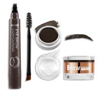 Boobeen Crayon à Sourcils Waterproof avec Pommade, Gel à Sourcils avec Brosse Double Embout, Sourcils Naturels Longue Tenue pour Toutes les Carnations, Brun