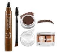 Boobeen Crayon à Sourcils Waterproof avec Pommade, Gel à Sourcils avec Brosse Double Embout, Sourcils Naturels Longue Tenue pour Toutes les Carnations, Brun