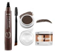 Boobeen Crayon à Sourcils Waterproof avec Pommade, Gel à Sourcils avec Brosse Double Embout, Sourcils Naturels Longue Tenue pour Toutes les Carnations, Brun