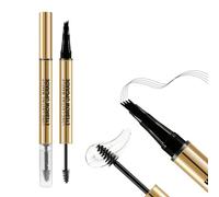 Boobeen Crayon et Gel 2 en 1 pour Sourcils - Stylo Microblading 4 Pointes avec Cire Transparente - Effet Poils Naturels - Tenue Longue et Résistant à l'Eau - Pour Femmes