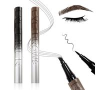 Boobeen Crayons à sourcils liquides imperméables avec pointes à 4 fourches, 2 pièces, set de crayons à sourcils et d'eye-liner pour microblading, pour un maquillage naturel des yeux