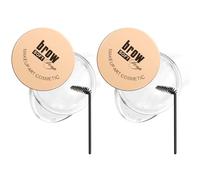 Boobeen Gel transparent pour sourcils - 2PCS, cire à sourcils avec applicateur flexible, Pomade à sourcils longue durée pour des sourcils 3D en plumes