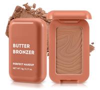 Boobeen Poudre Bronzante Matte et Douce, Palette de Poudre de Contour pour le Visage, Poudre Bronzante, Blush Naturel, Poudre de Contour, Longue Durée de Construction, Brillant Bronzé