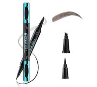Boobeen Set Sourcils et Eyeliner Gel, 2 en 1 Poudre à Sourcils et Crème Eyeliner, Set Pomade Crème à Sourcils Waterproof avec Pinceau Double Extrémité, Noir & Marron
