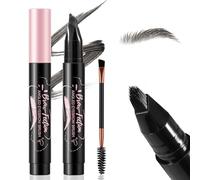 Boobeen Stylo à sourcils Microblading - Crayon à sourcils waterproof avec brosse angulaire, crayon à sourcils pour femmes, séchage rapide et longue durée avec des traits semblables à des cheveux