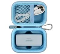 Boobowl Étui compatible avec Anker Nano chargeur portable Power Bank 5000 mAh avec connecteur Lightning intégré, support de rangement pour batterie amelema/LanLuk/Feob (boîte uniquement) - Bleu