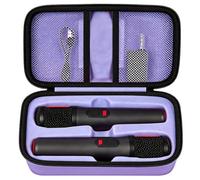 Boobowl Étui de microphone Bluetooth compatible avec microphones numériques JBL PartyBox sans fil J2X, boîte à micro portable pour batterie rechargeable, récepteur, adaptateur (sac uniquement), lilas