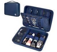 Boobowl Étui de voyage rigide pour tondeuse à cheveux, fournitures de barbier, support de rangement pour tondeuse Ufree/pour Wahl/pour Andis Men Razor Guard Kits de toilettage - Bleu