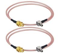 BOOBRIE 2*TS9 Mâle à SMA Femelle Câble 50cm RG316 Câble Coaxial SMA Femelle Connecteur TS9 Mâle À Angle Droit SMA TS9 Adaptateur pour Routeur MiFi Hotspot Mobile 4G LTE USB Modem Large Bande
