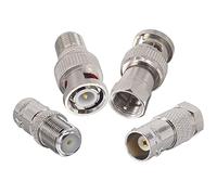 BOOBRIE 4PCS Connecteur BNC vers F Type Coaxial HF - Mâle Femelle Adaptateur pour Applications Vidéo CCTV Antenne