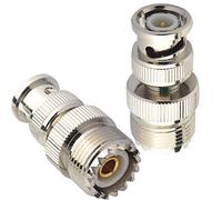 Boobrie Adaptateur UHF BNC Connecteur SO239 UHF Femelle à BNC Mâle Adaptateur pour Antennes RF/Antennes CB/Radio CB/Périphériques LAN sans Fil/Antenne Portable Paquet de 2