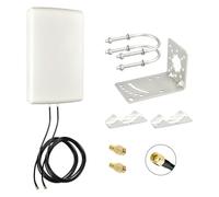 Boobrie Antenne directionnelle 2x2 MIMO 10dBi à gain élevé 4G LTE/5G Antenne extérieure 700-3800MHz pour routeurs, modems, passerelles, accès sans fil fixe - Câbles SMA mâle RG58U de 2 m + adaptateur
