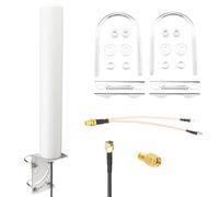 Boobrie Antenne extérieure 600-6000 MHz 5G 4G LTE WiFi antenne cellulaire 10dBi-12dBi à gain élevé omni directionnelle avec câble à faible perte de 5 m SMA/RP-SMA mâle et adaptateurs TS9 pour routeurs