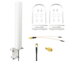 Boobrie Antenne extérieure 600-6000 MHz 5G 4G LTE WiFi antenne cellulaire 10dBi-12dBi à gain élevé omni directionnelle avec câble à faible perte de 5 m SMA/RP-SMA mâle et adaptateurs TS9 pour routeurs