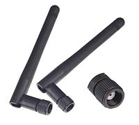 BOOBRIE Antenne WiFi 3DBi 2,4 GHz 5,8 GHz double bande signal Wi-Fi omnidirectionnel RP-SMA mâle pour routeur réseau sans fil/amplificateur Wifi/adaptateur USB/PCIe (lot de 2)