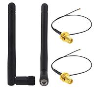 BOOBRIE Antenne WiFi 3dBi 2,4 GHz 5,8 GHz RP SMA Mâle Antenne+ 2 x 25 cm Câble WiFi IPX IPEX MHF4 M.2 NGFF U.FL vers RP SMA Femelle pour routeur réseau sans fil