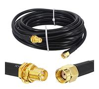 BOOBRIE Câble coaxial RG58/U pour antenne RP-SMA mâle vers RP-SMA femelle 5 m