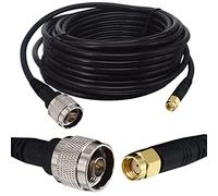 Boobrie Câble N mâle vers RP-SMA mâle 10 m Câble coaxial RG58/U Câble Connecteur RP-SMA mâle vers N Type Mâle Câble d'antenne WiFi 50ohms pour 3G 4G LTE GPS FPV Antenne Wlan Antenne Routeur sans fil