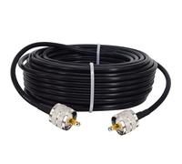 Boobrie Câble UHF Mâle vers Mâle 15 Mètres Câble PL259 RG58 50 Ohms Blindé Basse Perte pour Antenne Radio Amateur CB Installation Mobile Camion 4x4 Station de Base Test SWR