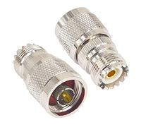 Boobrie Connecteur Coaxial RF UHF Femelle SO239 vers N Mâle PL259 pour Antennes LAN sans Fil Câble de Rallonge Coaxial pour Radio WiFi Lot de 2