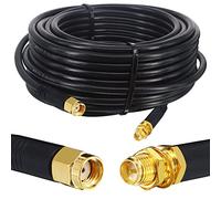 Boobrie Élevé Câble RPSMA 10M Câble Coaxial RG58/U RP-SMA Mâle à RP-SMA Femelle Antenne RPSMA à Faible Perte Extension SuperFlex RG58 pour Antenne WiFi 4G Wifi Routeur sans Fil Hotspot