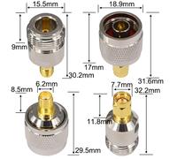 BOOBRIE Kit d'adaptateur de type SMA vers N 4 pièces SMA 4G Adaptateur d'antenne SMA femelle/mâle vers N mâle/femelle Adaptateur amplificateur de signal N vers SMA pour antenne CB Radio Wifi Antenne