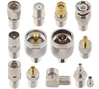 BOOBRIE Kit de 12 Connecteur Coaxial Type F Femelle vers SMA/SMB/BNC/UHF PL259/Mini UHF/Type N/FME/TS9/CRC9/Type F/TV/MCX Adaptateur Type F Femelle à Mâle Connecteur Coaxial pour TV WiFi Radio Antenne