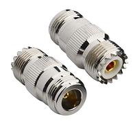 BOOBRIE Lot de 2 adaptateurs coaxiaux de type N vers UHF femelle vers connecteur N femelle RF 50 ohms N femelle vers SO-239 UHF femelle pour antenne WiFi, radio CB, analyseur, câble coaxial