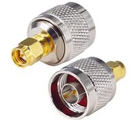 BOOBRIE Lot de 2 adaptateurs d'antenne SMA de type N vers SMA coaxial connecteur de câble N femelle vers SMA femelle CB pour antennes radiodiffusion, radio WiFi