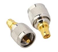 BOOBRIE Lot de 2 adaptateurs radio CB SMA SMA mâle vers UHF mâle SMA vers PL259 PL-259 Adaptateur radio portable pour test Ham Radio Walkie Talkie amateurs Baofeng Wouxun Kenwood Icom Yaesu