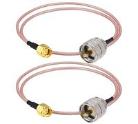 Boobrie Lot de 2 câbles SMA vers PL259 de 50 cm SMA mâle vers UHF mâle RG316 - Câble coaxial SMA vers UHF mâle - Câble d'antenne radio CB pour Yaesu Ham Radio Talkie Walkie Analyseur d'antenne SWR