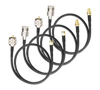 Boobrie Lot de 4 câbles SMA vers UHF 50 cm - Kit SMA vers PL259 SO239 - Câble 0-6 GHz - Faible perte UHF SO239 PL259 - Antenne radio CB équivalente à LMR200, mieux que RG58