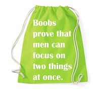 Boobs Are proove That Men can Focus on Two Things at Once Gym Bag Sac à dos Sport Hipster Style en 9 couleurs, Vert menthe.