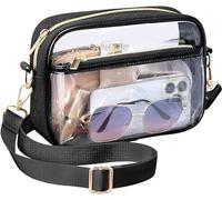 boocooberg Sac à bandoulière transparent, approuvé par les stades, sac à main transparent femme, sac à bandoulière réglable, sac de concert événements sportifs, jours de jeu, sac transparent pour