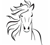 BooDecal Sticker mural Motif hippodrome de Mustang pour chambre d'enfant Salle de jeux 22 x 27,5 cm