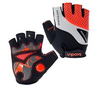 BOODUN Gants de Cyclisme pour Hommes Gants de vélo Demi Doigt Doigts Gants antidérapants Respirant - Orange - M